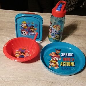 Kids Paw Patrol Mealtime Set - Plastic School Lunch